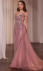Andrea and Leo A1350 - Sequin Applique Long Gown - detail view
