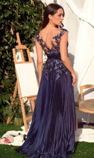 Andrea and Leo A1355 - Lace Ornate Long Gown - detail view