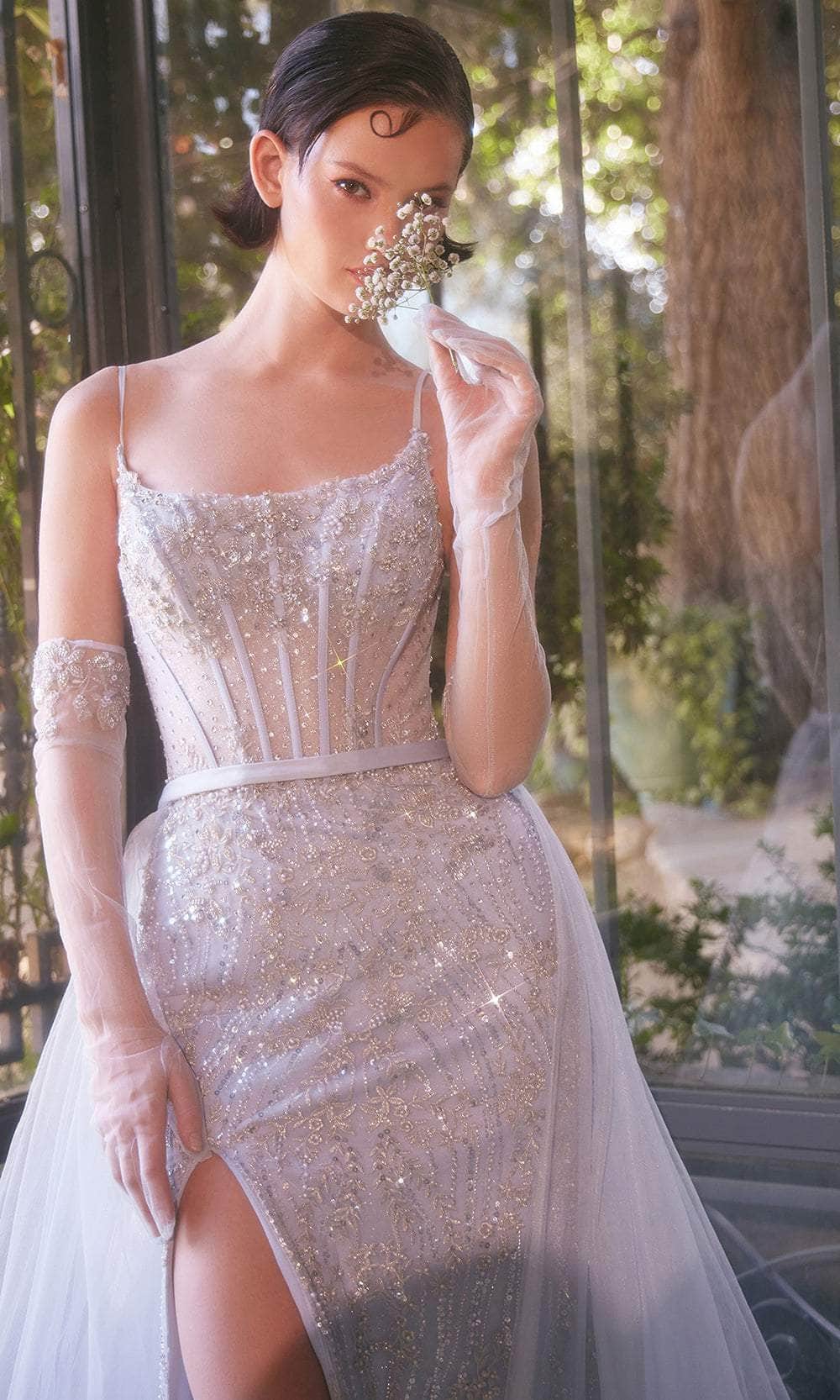 Andrea and Leo A1361 - Beaded Scoop Tulle Overskirt Prom Gown - view 5