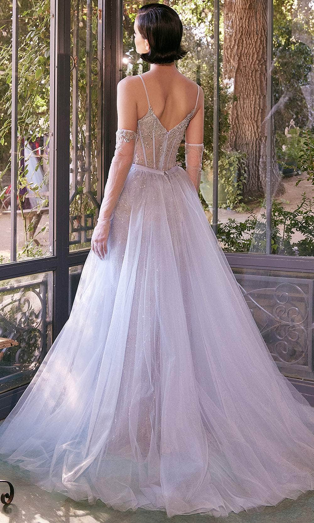 Andrea and Leo A1361 - Beaded Scoop Tulle Overskirt Prom Gown - back view