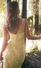 Andrea and Leo A1362 - Foliage Beaded Illusion Bateau Prom Gown - view 5