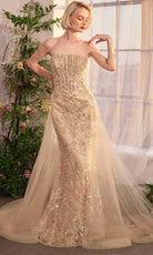 Andrea and Leo A1365 - Strapless Tulle Overskirt Evening Gown