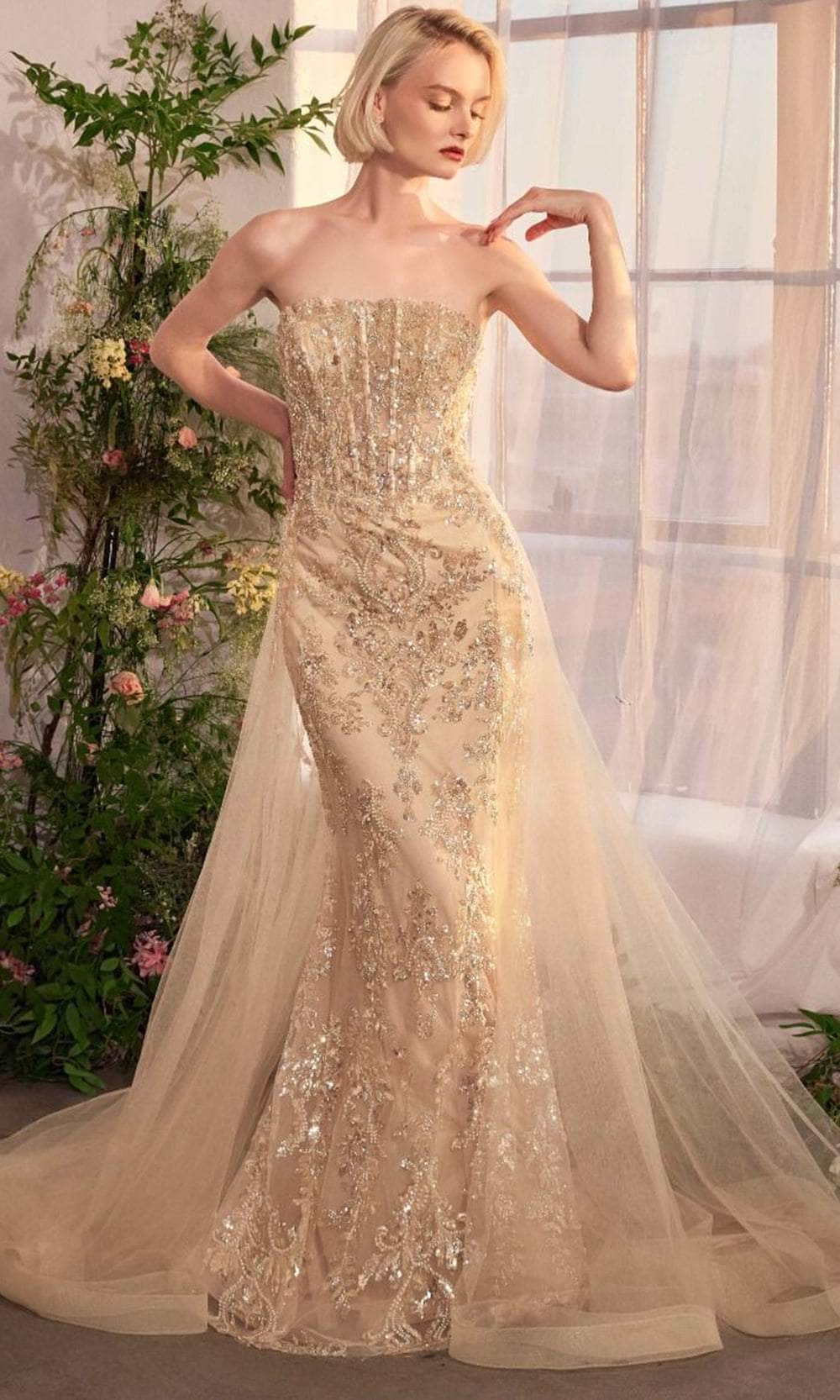Andrea and Leo A1365 - Strapless Tulle Overskirt Evening Gown - designer prom dress at Silhouette Dresses