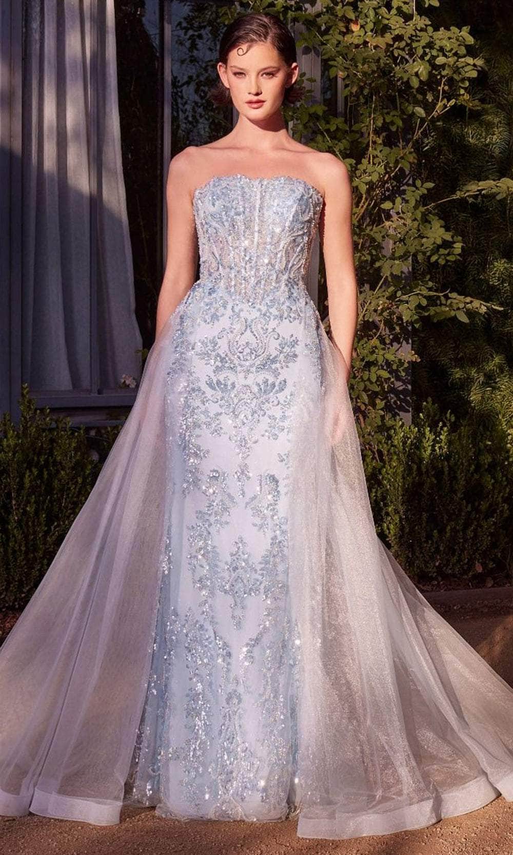 Andrea and Leo A1365 - Strapless Tulle Overskirt Evening Gown - detail view