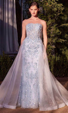 Andrea and Leo A1365 - Strapless Tulle Overskirt Evening Gown - detail view