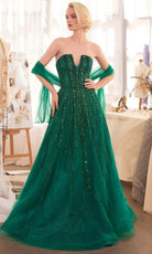 Andrea and Leo A1369 - A-Line Skirt Beaded Tulle Prom Gown - designer prom dress at Silhouette Dresses