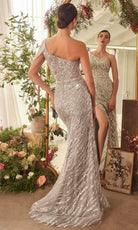 Andrea and Leo A1370 - Asymmetric Beaded Evening Gown with Cape - view 4