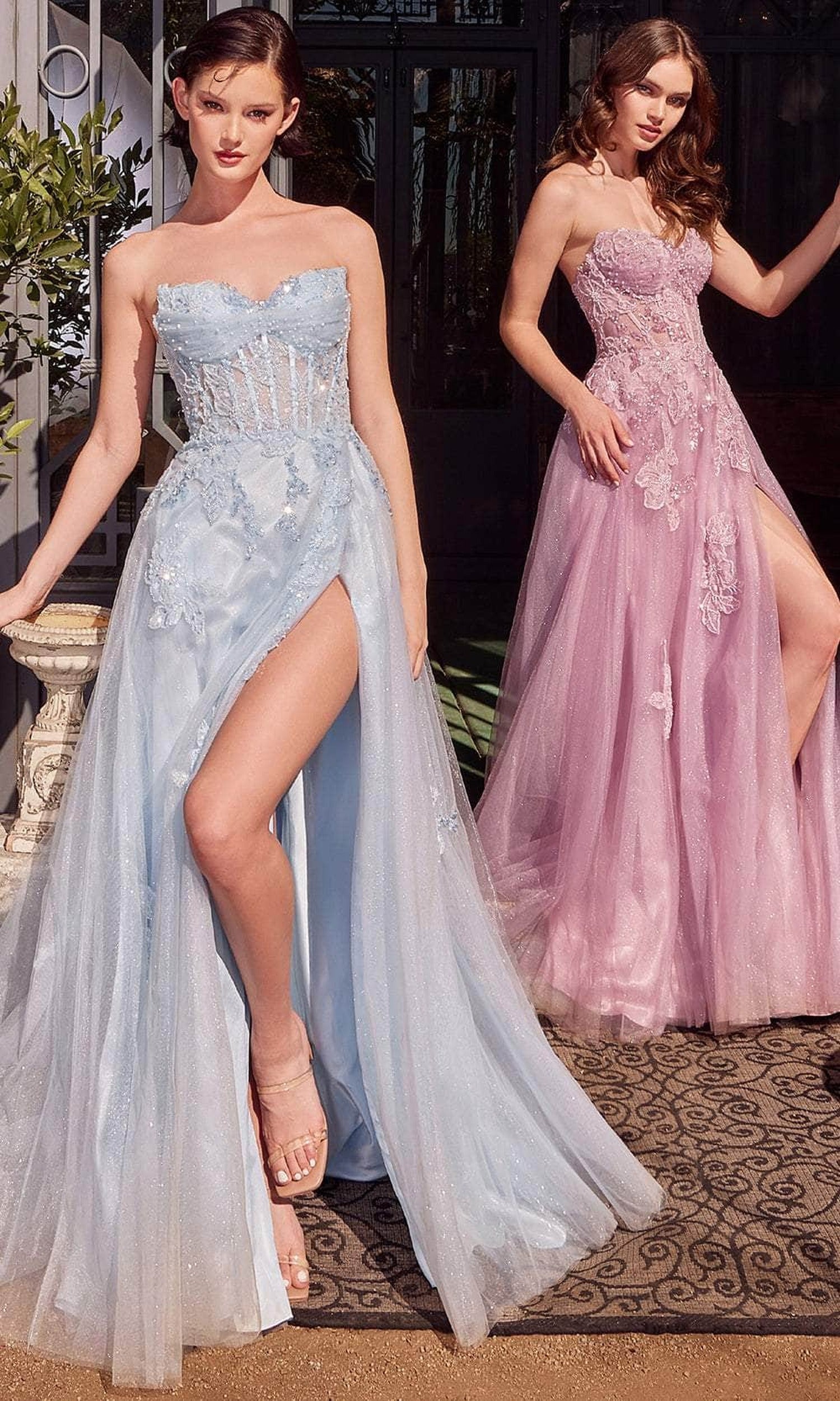 Andrea and Leo A1378 - Sweetheart Floral Sequin Prom Gown