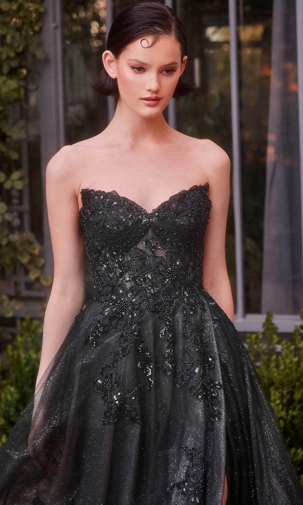 Andrea and Leo A1378 - Sweetheart Floral Sequin Prom Gown - back view