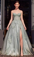 Andrea and Leo A1378 - Sweetheart Floral Sequin Prom Gown - detail view