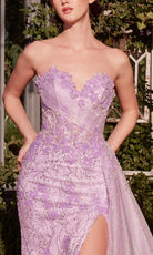 Andrea and Leo A1379 - Sweetheart Side Sash Prom Gown - detail view