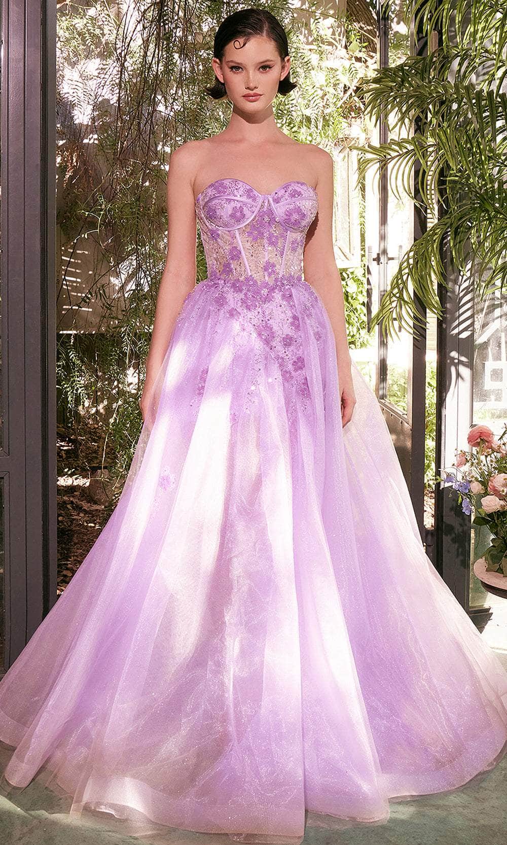 Andrea and Leo A1381 - Sweetheart Floral Beaded Ballgown - back view