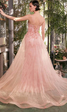 Andrea and Leo A1382 - Scoop Neck Floral Appliqued Prom Gown - back view