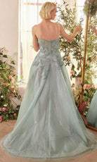Andrea and Leo A1387 - Beaded Applique Sweetheart Evening Gown - back view