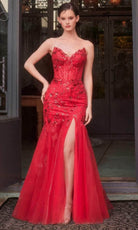 Andrea and Leo A1388 - Strapless Sequin Floral Evening Gown