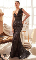 Andrea and Leo A1392 - One Shoulder Embellished Evening Gown - designer evening gown at Silhouette Dresses