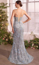 Andrea and Leo A1393 - Floral Beaded Spaghetti Strap Prom Gown - back view