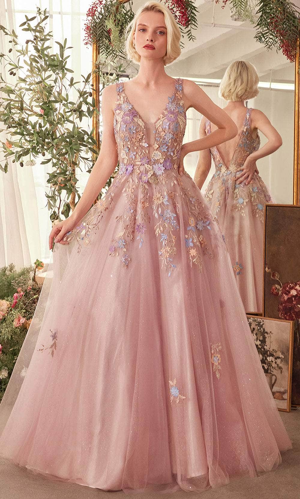 Andrea and Leo A1394 - Multicolored Lace Bodice A-Line Prom Gown - designer prom dress at Silhouette Dresses