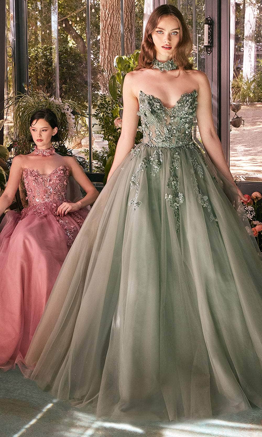 Andrea and Leo A1399 - 3D Floral Accent Sweetheart Prom Gown - designer prom dress at Silhouette Dresses