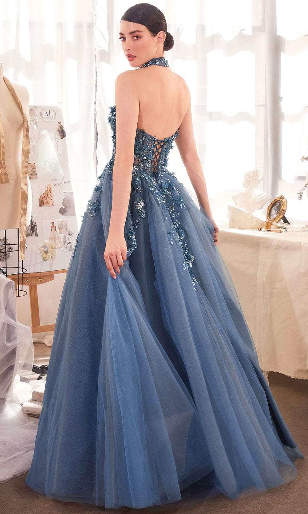 Andrea and Leo A1399 - 3D Floral Accent Sweetheart Prom Gown - detail view