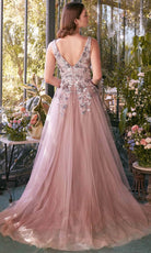 Andrea and Leo A1401 - Embroidered Wide Straps Prom Gown - back view