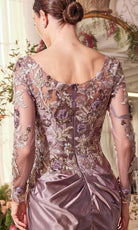 Andrea and Leo A1403 - Long Sleeve Appliqued Bodice Prom Gown - view 4