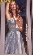 Andrea and Leo A1415 - Beaded Applique Sheer Sweetheart Ballgown - view 4