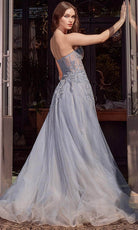 Andrea and Leo A1415 - Beaded Applique Sheer Sweetheart Ballgown - detail view