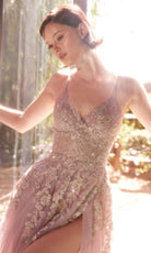Andrea and Leo A1416 - Beaded Lace Applique A-Line Prom Gown - view 4