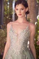 Andrea and Leo A1417 - Spaghetti Straps Embroidered Bodice Evening Gown - view 7