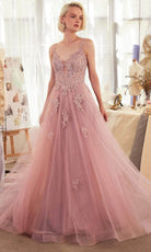 Andrea and Leo A1417 - Spaghetti Straps Embroidered Bodice Evening Gown - view 4