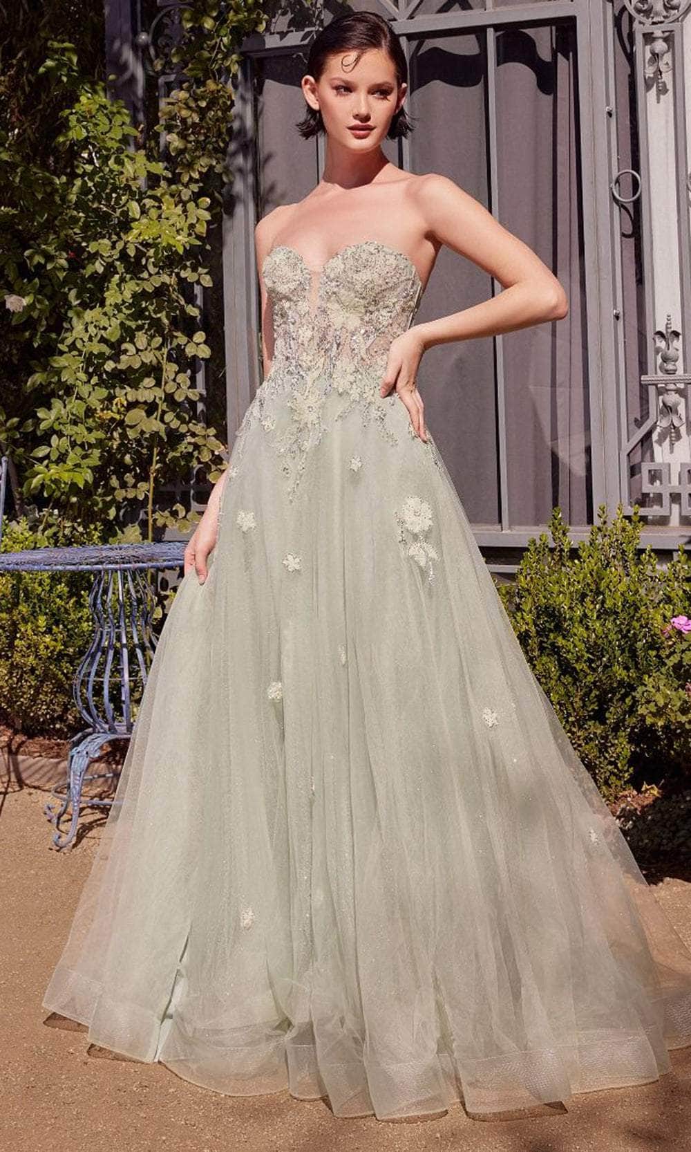 Andrea and Leo A1418 - Sweetheart Floral Appliqued Prom Gown - designer prom dress at Silhouette Dresses