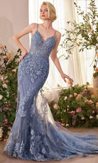 Andrea and Leo A1421 - V-Neck Beaded Embroidered Prom Gown - designer prom dress at Silhouette Dresses