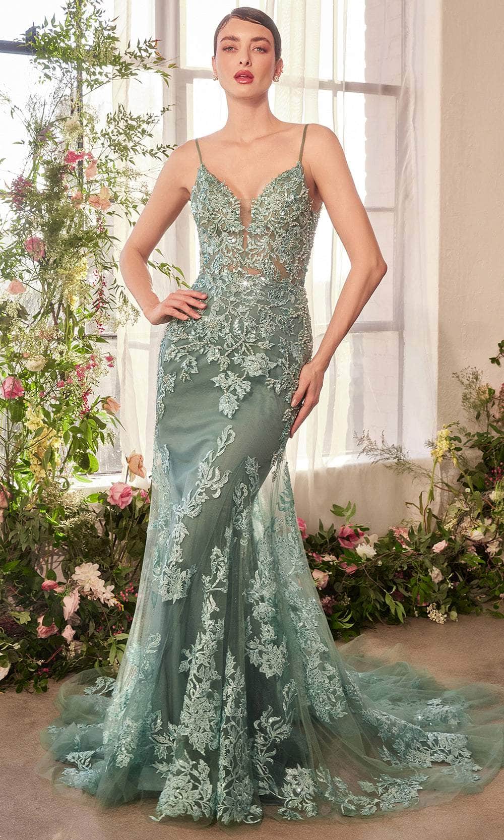 Andrea and Leo A1421 - V-Neck Beaded Embroidered Prom Gown - back view