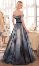 Andrea and Leo A1431 - Off Shoulder Printed Evening Gown - back view