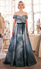Andrea and Leo A1431 - Off Shoulder Printed Evening Gown - designer formal gown at Silhouette Dresses