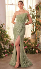 Andrea and Leo A1436 - Asymmetric Fan Bodice Evening Gown