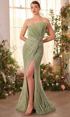 Andrea and Leo A1436 - Asymmetric Fan Bodice Gown - designer formal gown at Silhouette Dresses