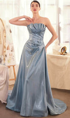 Andrea and Leo A1439 - Strapless Pleated Bodice Prom Gown - designer prom dress at Silhouette Dresses