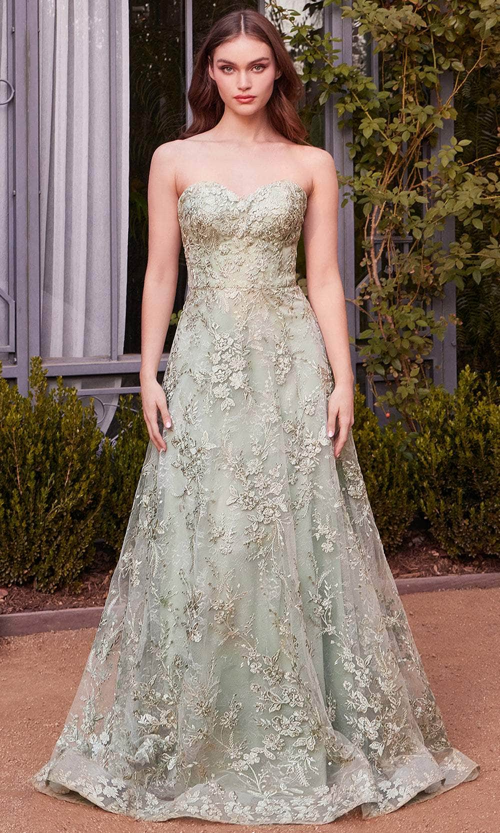 Andrea and Leo A1446 - Floral Embroidered Sweetheart Prom Gown - designer prom dress at Silhouette Dresses