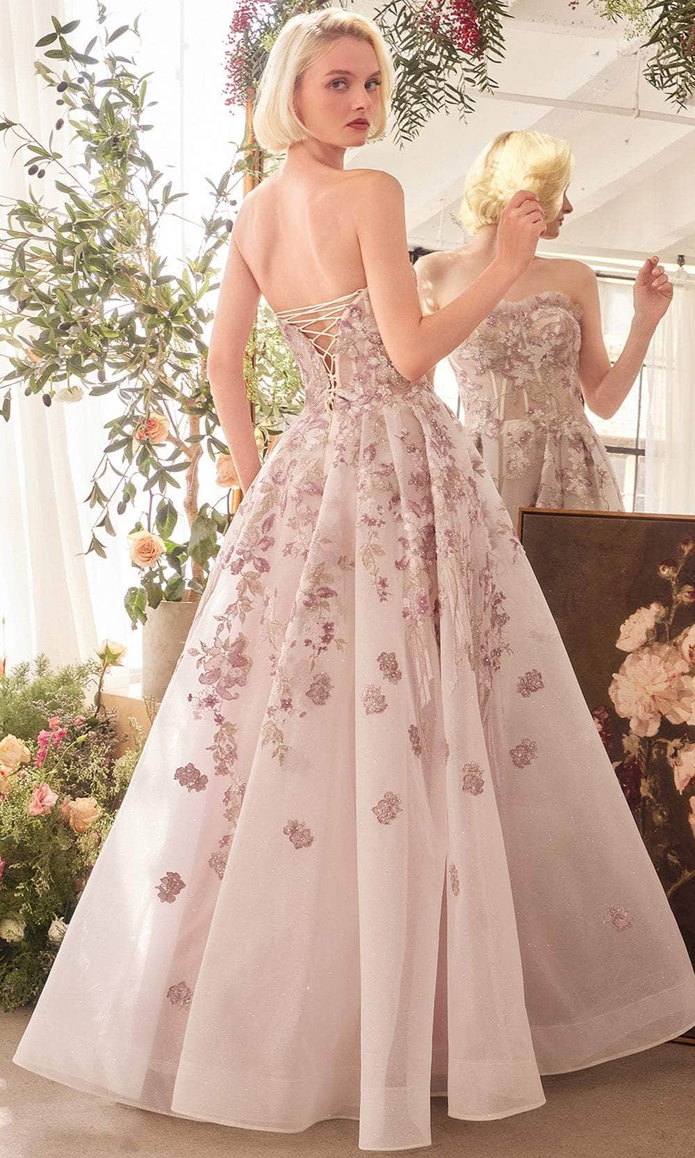 Andrea and Leo A1455 - Sweetheart Neckline A-Line Prom Gown - back view