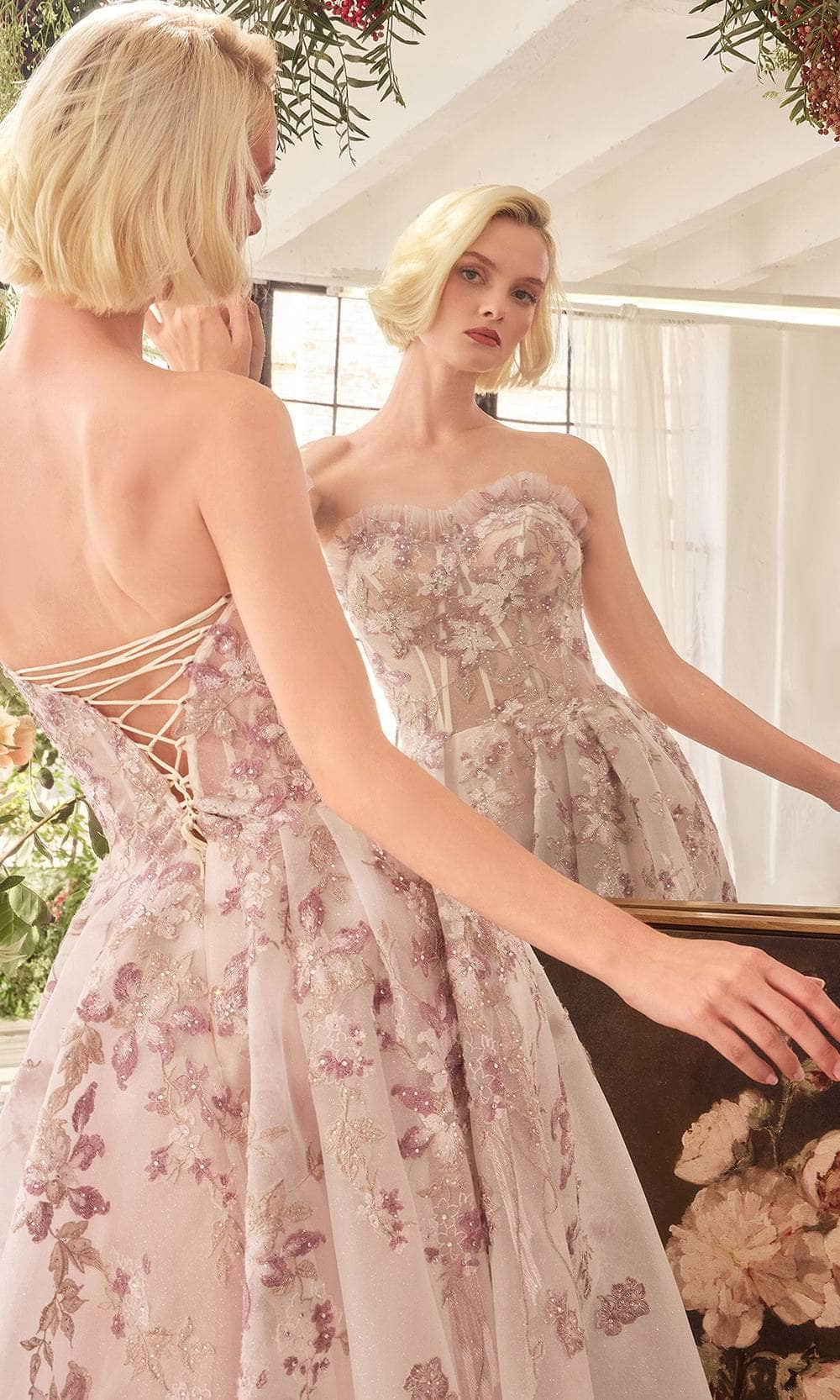 Andrea and Leo A1455 - Sweetheart Neckline A-Line Prom Gown - detail view