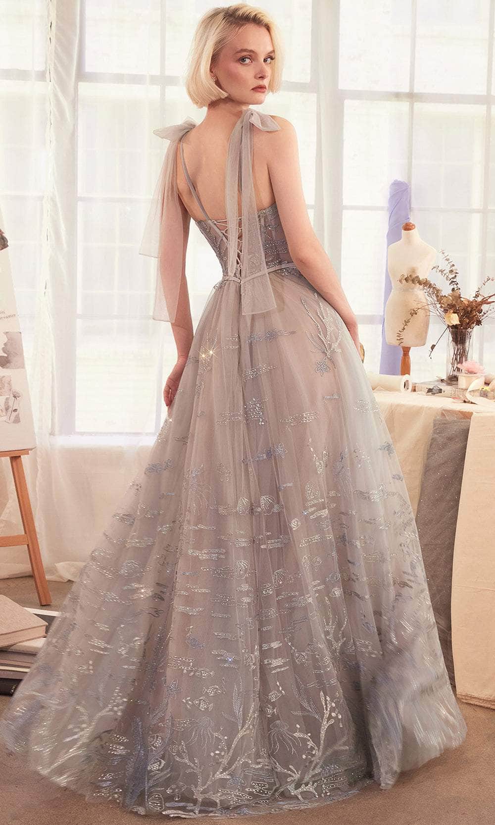 Andrea and Leo A1458 - Sweetheart Neck A-Line Prom Gown - back view