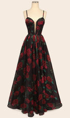Andrea and Leo A1465 - Corset Back Floral Print Evening Gown