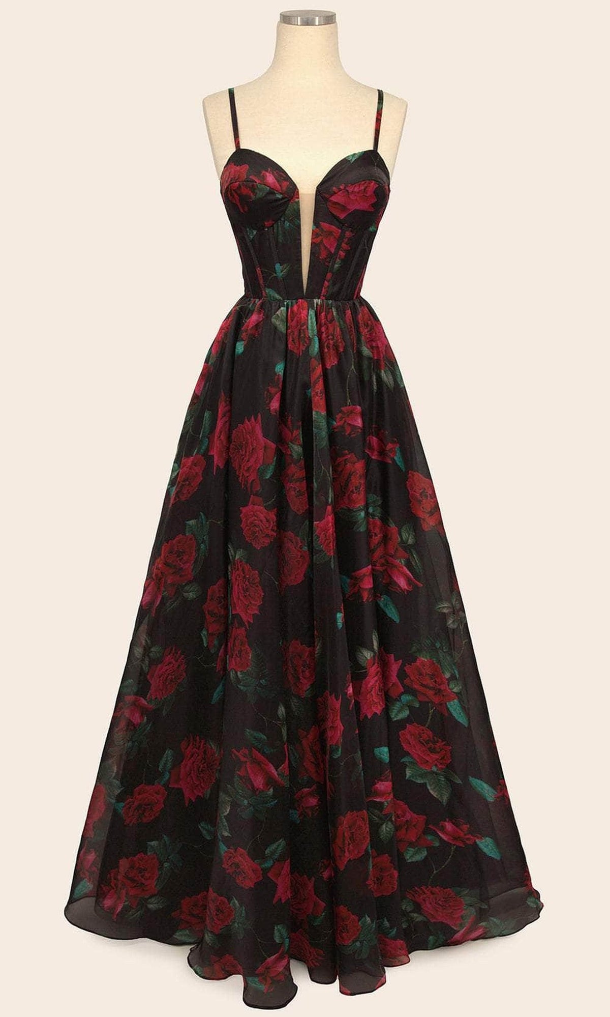Andrea and Leo A1465 - Corset Back Floral Print Evening Gown
