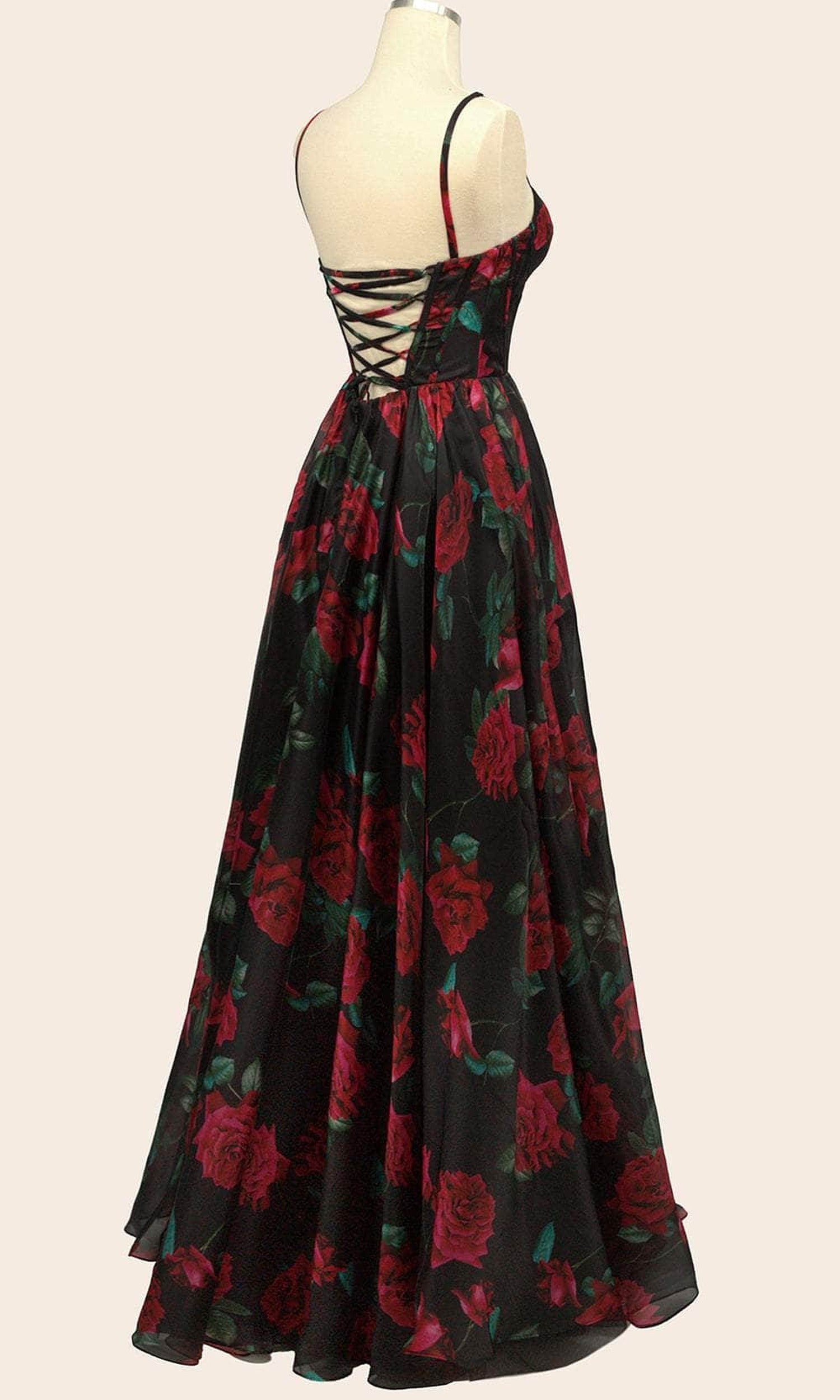 Andrea and Leo A1465 - Corset Back Floral Print Evening Gown