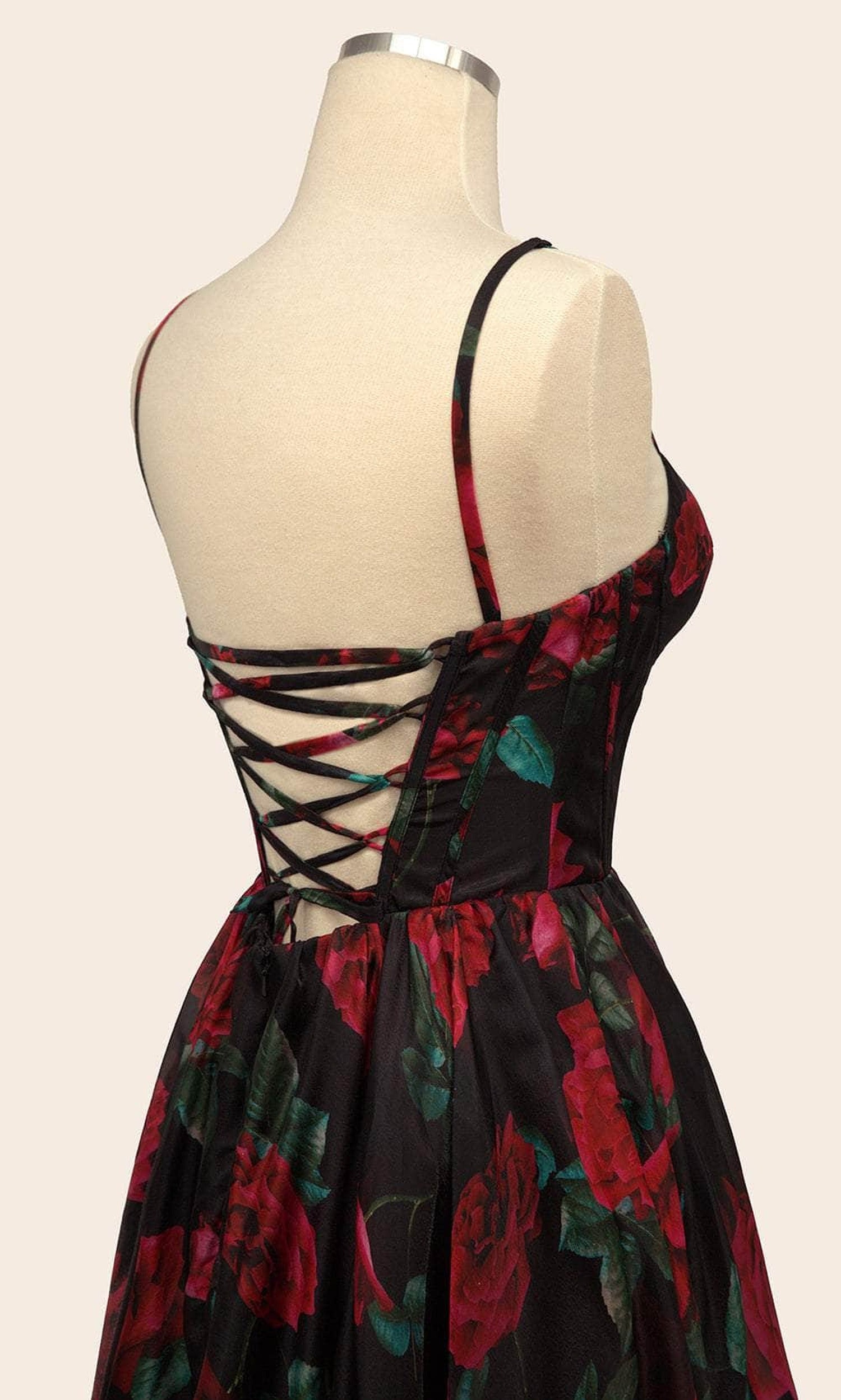 Andrea and Leo A1465 - Corset Back Floral Print Evening Gown