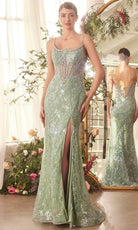 Andrea and Leo A1470 - Jeweled Bodice Spaghetti Straps Prom Gown - back view