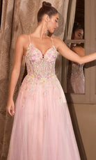 Andrea and Leo A1477 - Embellished Tulle Deep V-Neck Ballgown - Silhouette Dresses