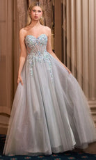 Andrea and Leo A1478 - Beaded Floral Sweetheart Ballgown
